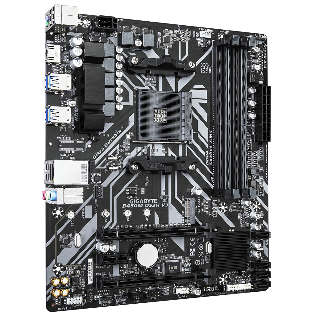 Gigabyte B450M DS3H V3 DDR4 M-ATX Motherboard
