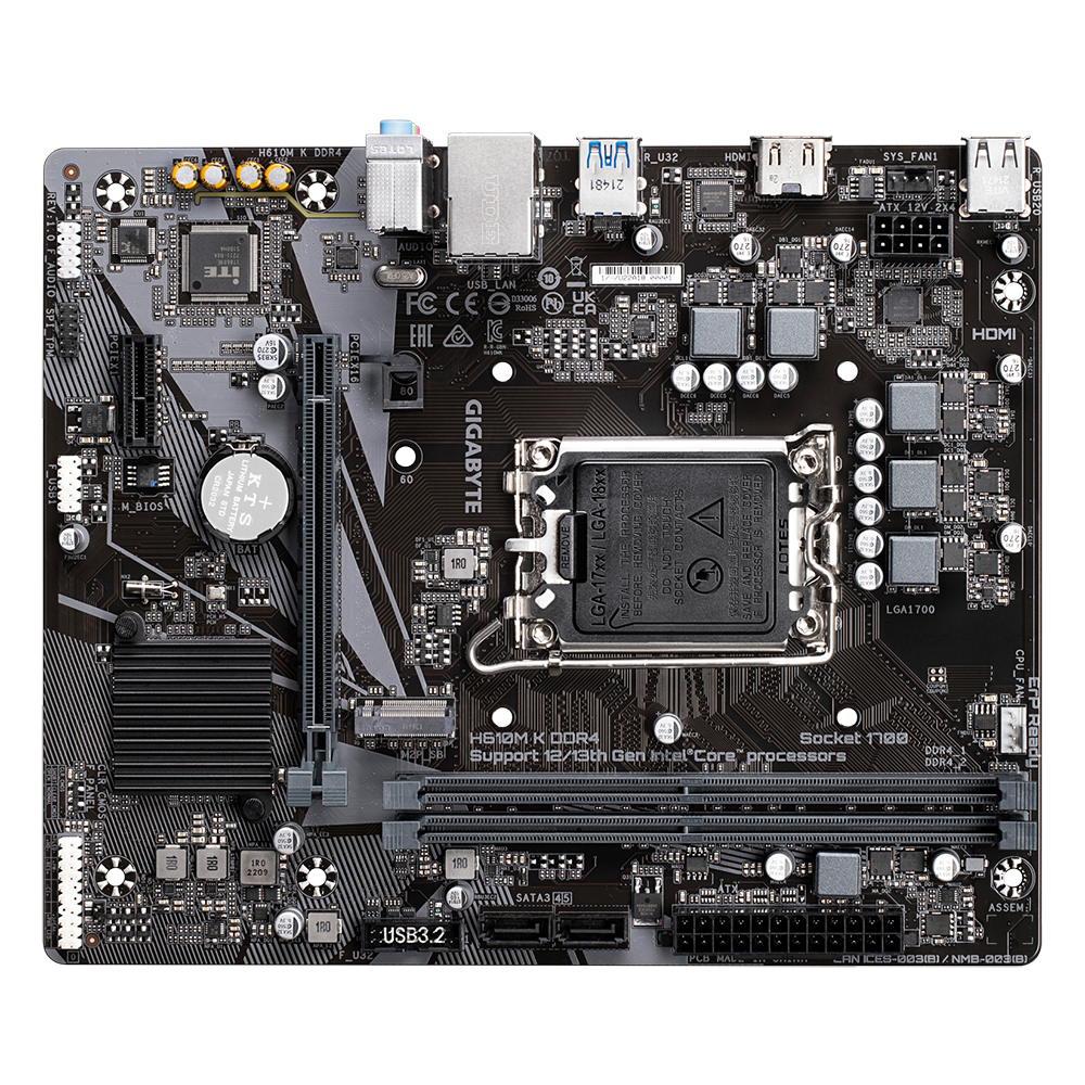 GIGABYTE H610M K DDR4 M-ATX Motherboard