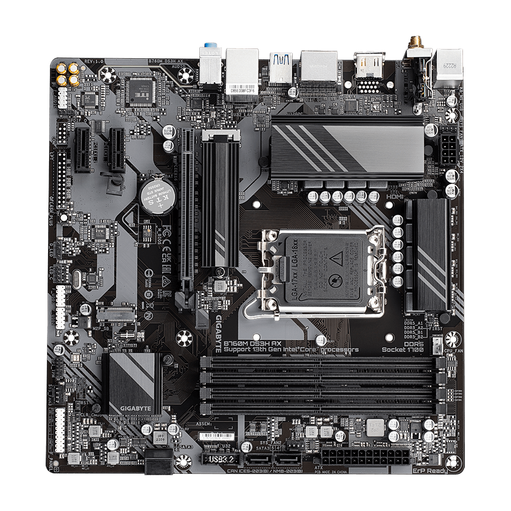 Gigabyte B760M DS3H AX WiFi DDR5 M-ATX Motherboard