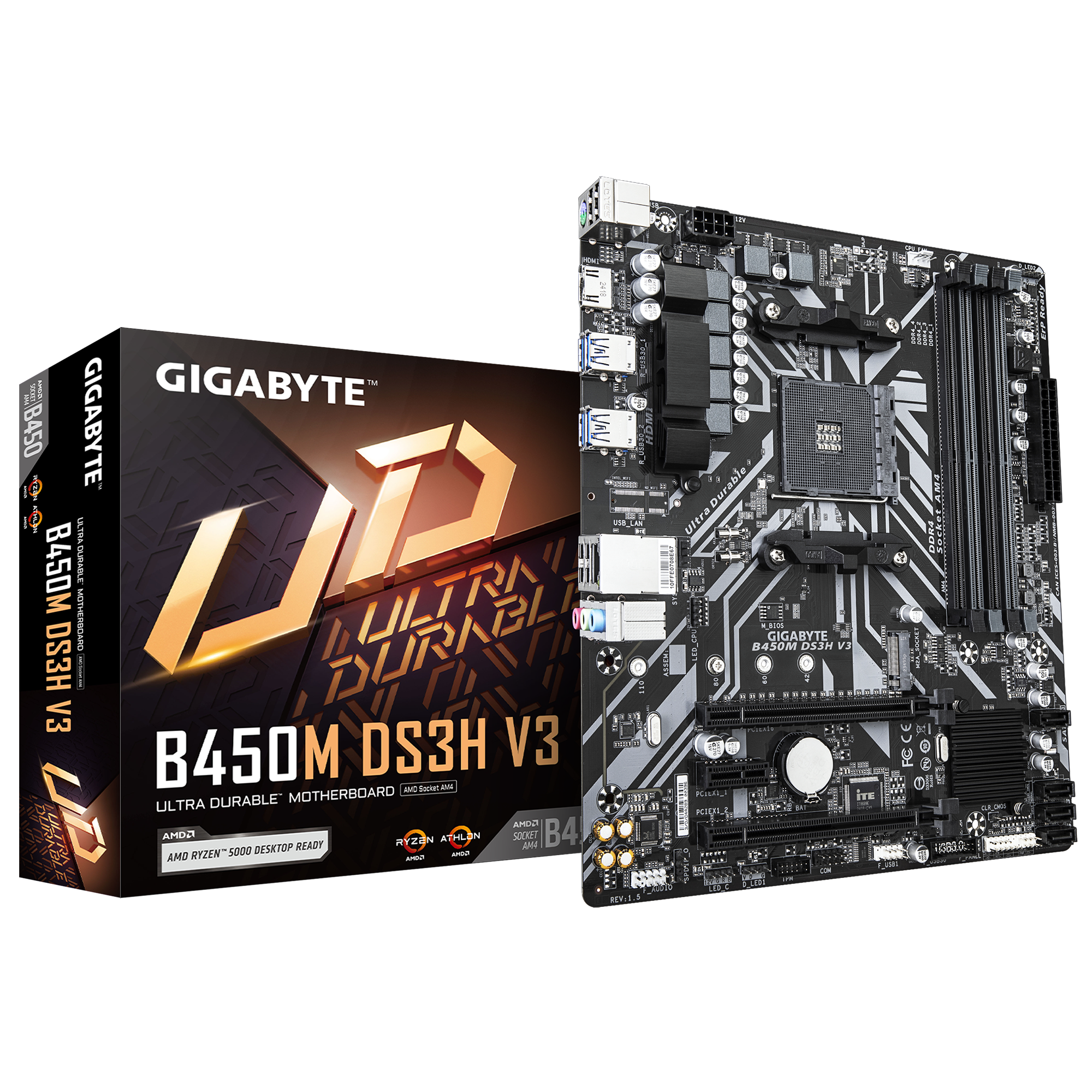 Gigabyte B450M DS3H V3 DDR4 M-ATX Motherboard