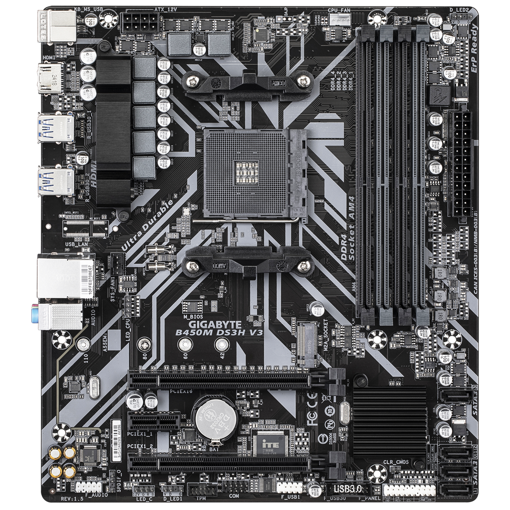 Gigabyte B450M DS3H V3 DDR4 M-ATX Motherboard