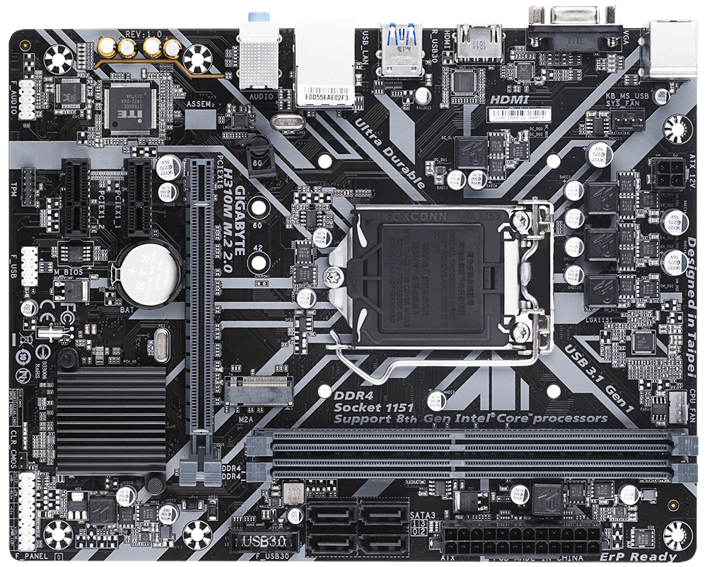 Gigabyte H310M M.2 2.0 DDR4 M-ATX Motherboard
