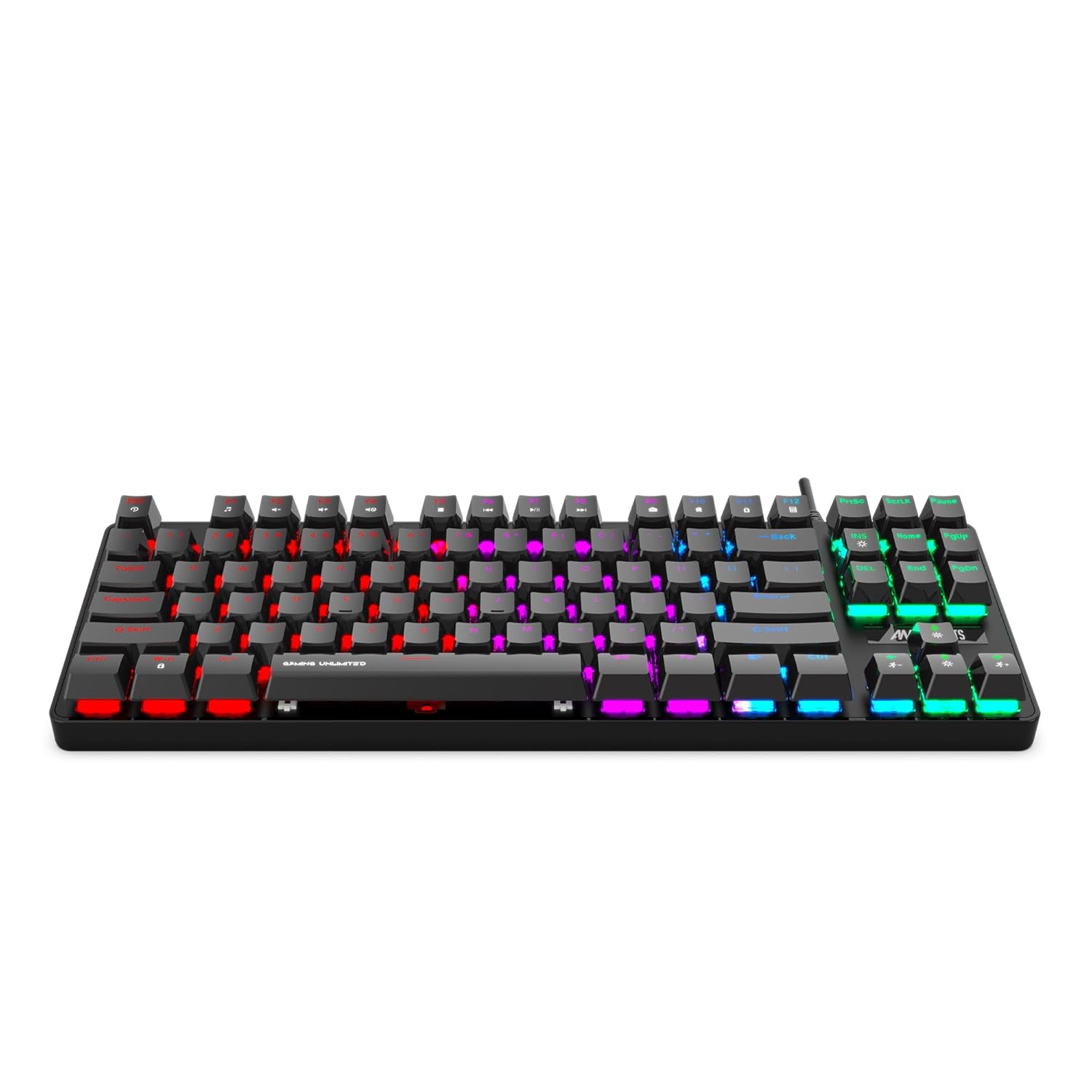 Ant Esports MK1000 Mechanical Wired Gaming Keyboard Black Hot-Swappable Per-Key RGB Red Outemu Switches