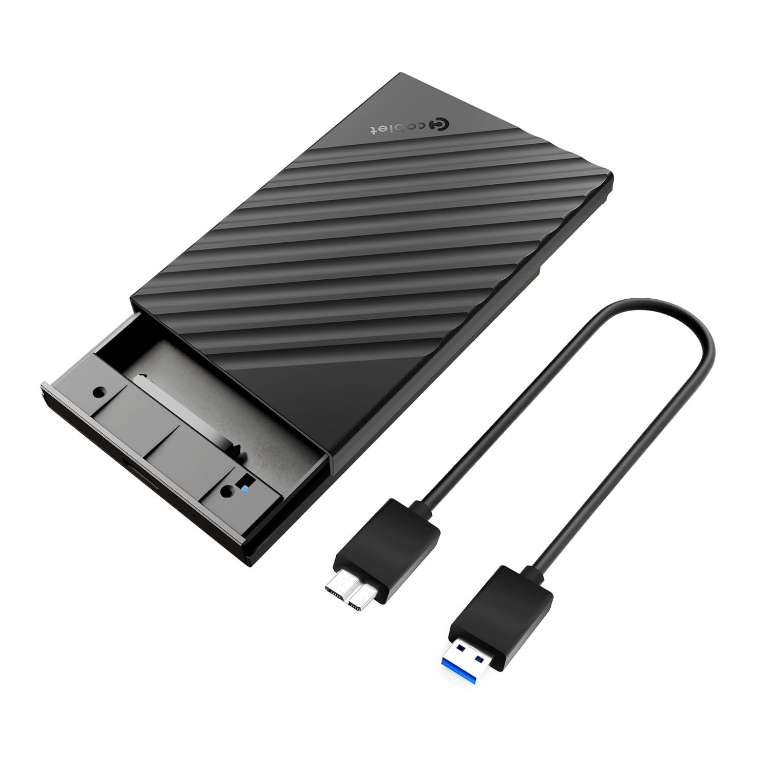 Cablet 2.5 Inch SATA USB 3.0 HDD/SSD 5Gbps Speed Portable External Enclosure for 7mm and 9.5mm, Tool-Free Design, Supports UASP Max 6TB (HD2599-U3 (USB 3.0))
