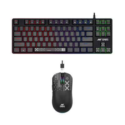 Ant Esports Thunder20 Wired Mechanical Gaming Keyboard and Mouse Combo Red Switch_ Black