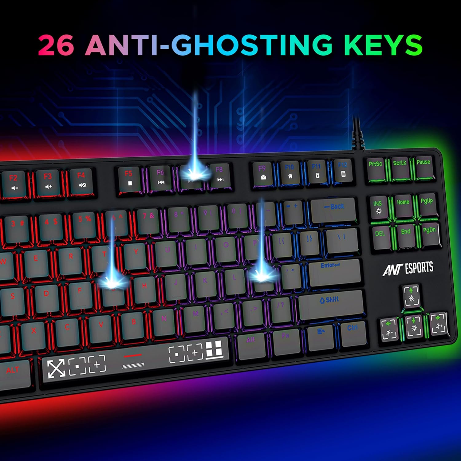 Ant Esports Thunder20 Wired Mechanical Gaming Keyboard and Mouse Combo Red Switch_ Black