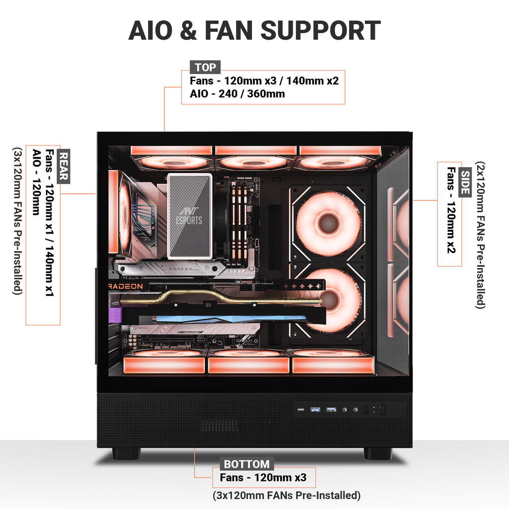 Ant Esports Crystal X6 ARGB ATX Mid Tower Case