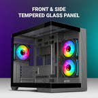 Ant Esports Crystal X4 ARGB Grey ATX Mid Tower Case