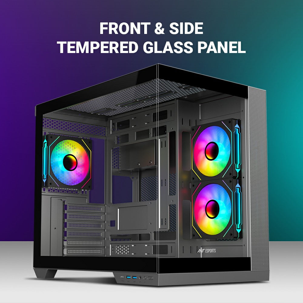 Ant Esports Crystal X4 ARGB Grey ATX Mid Tower Case