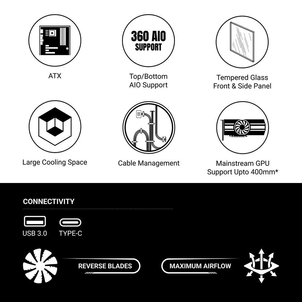 Ant Esports Crystal X4 ARGB Grey ATX Mid Tower Case