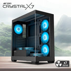 ANT Esports Crystal X7 ARGB ATX Mid Tower Case Black