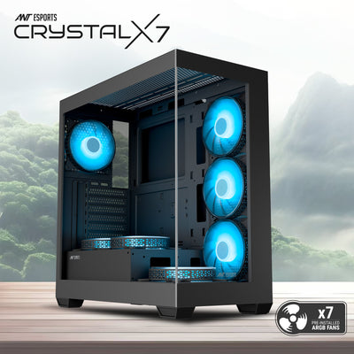 ANT Esports Crystal X7 ARGB ATX Mid Tower Case Black