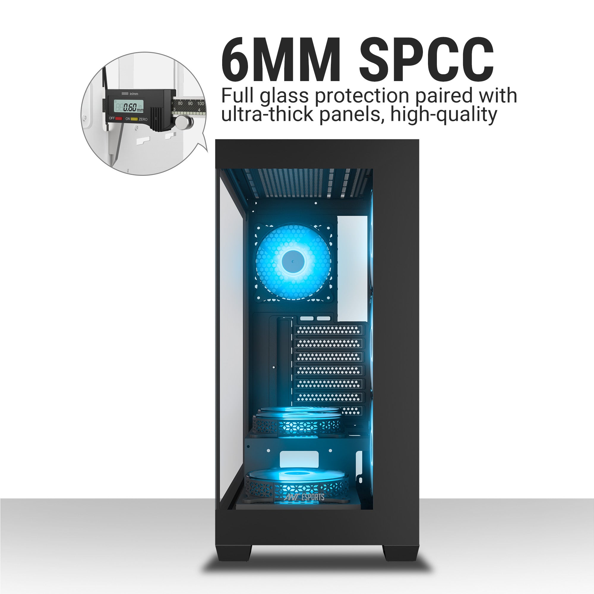 ANT Esports Crystal X7 ARGB ATX Mid Tower Case Black