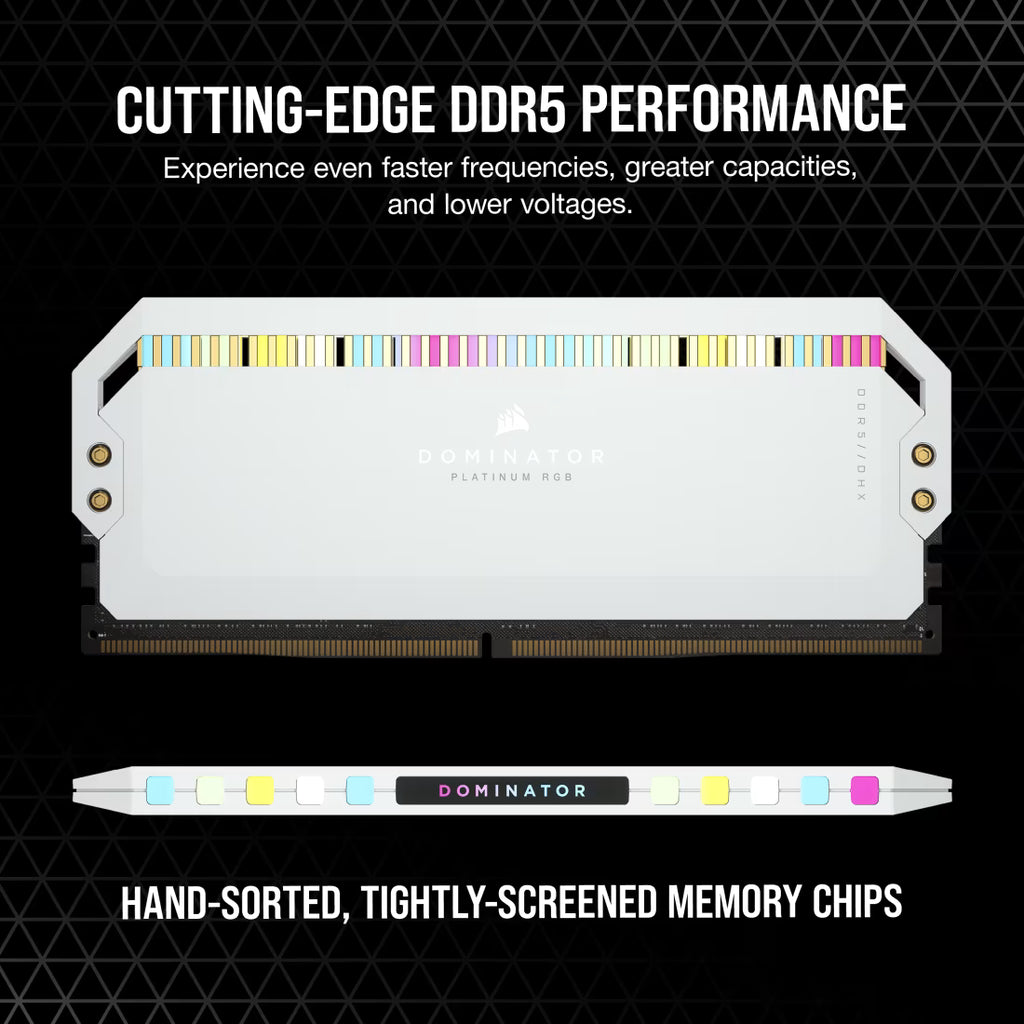 Corsair Dominator Platinum RGB White 32GB (16GBx2) 6200MHz CL36 DDR5 RAM
