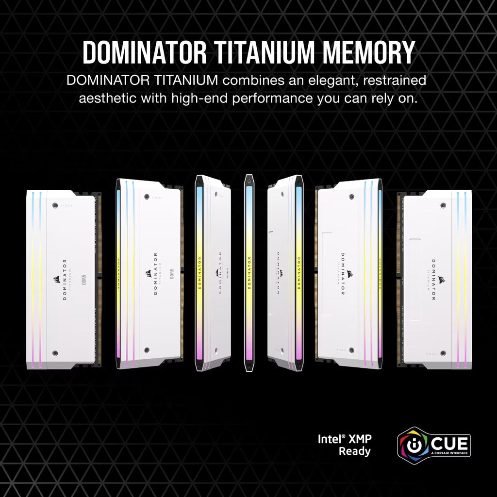 Corsair Dominator Titanium RGB DDR5 96GB (48GBx2) 6600MHz RAM (White)