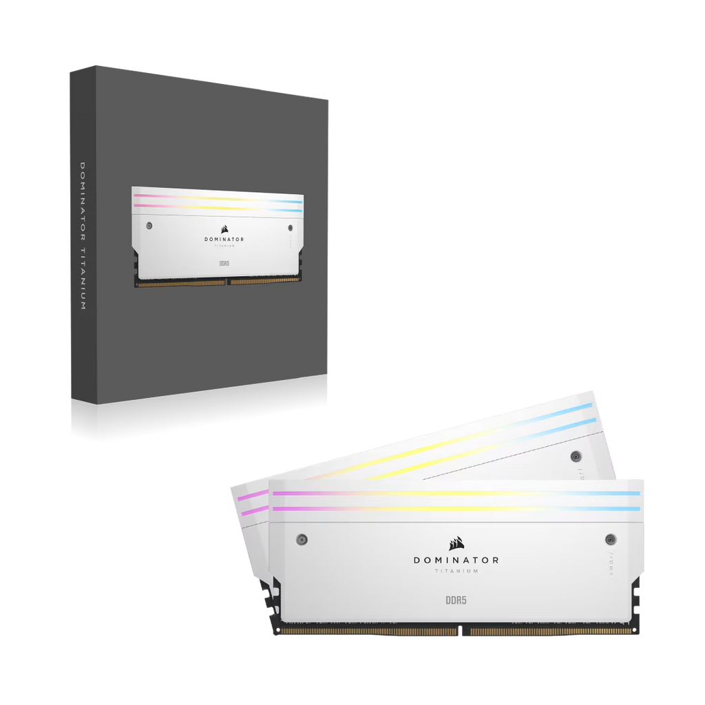 Corsair Dominator Titanium RGB DDR5 96GB (48GBx2) 6600MHz RAM (White)