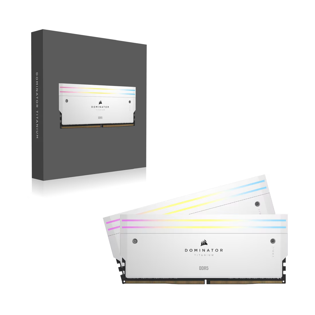 Corsair Dominator Titanium RGB DDR5 96GB (48GBx2) 6600MHz RAM (White)