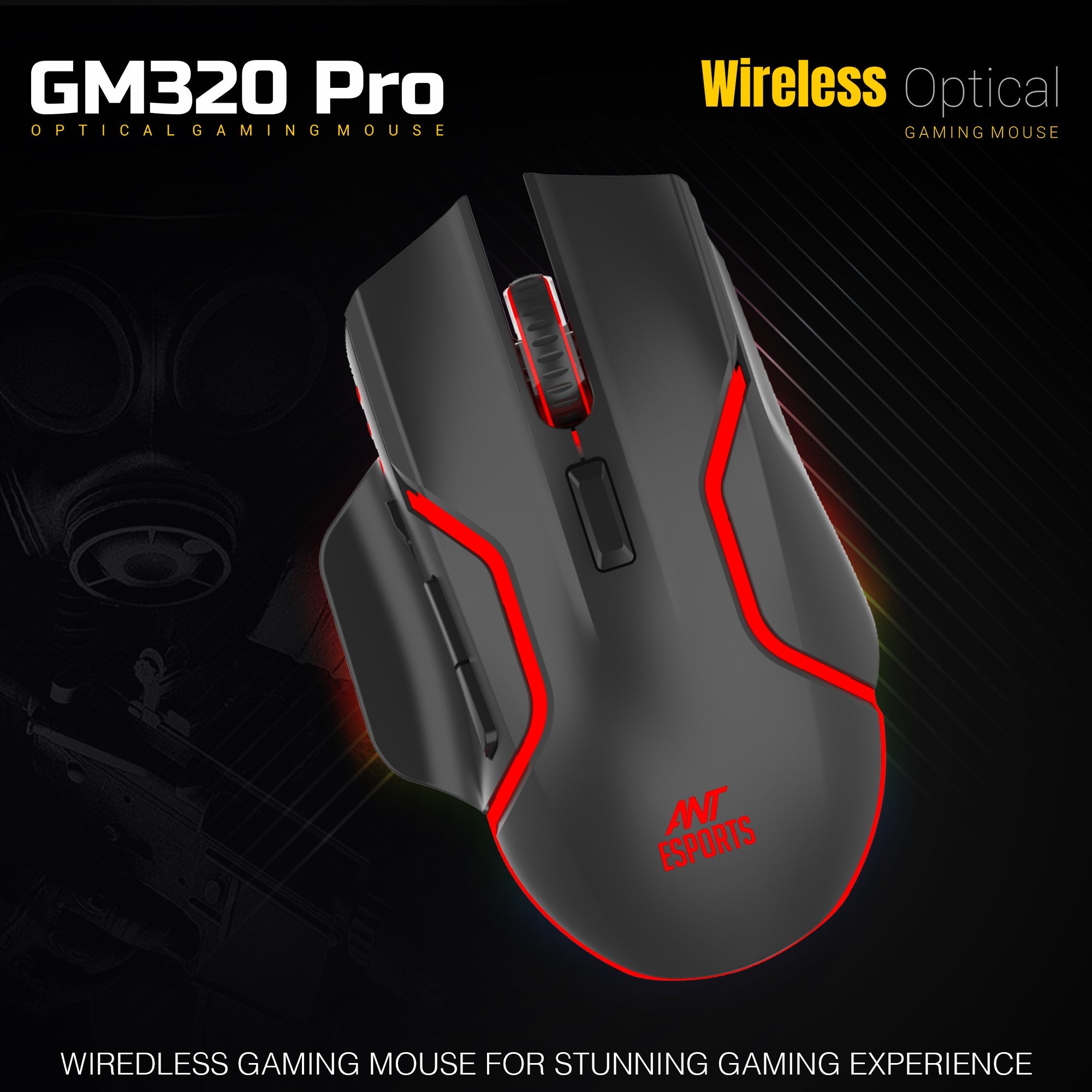 Ant Esports GM320 Pro 3200DPI RGB Wireless Gaming Mouse Black