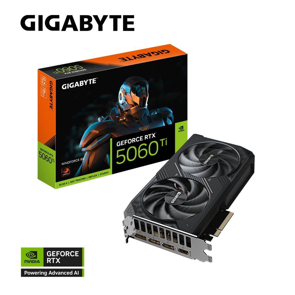 Gigabyte RTX 5060 Ti Windforce 8GB GDDR7 Graphics Card