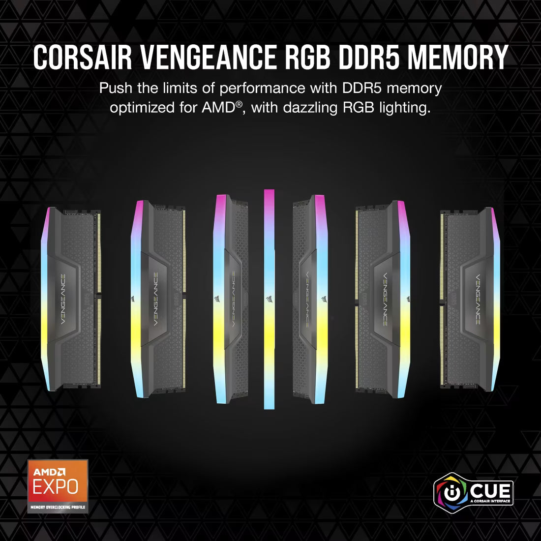 Corsair Vengeance RGB Grey 96GB (48GBx2) 6000MHz CL30 DDR5 RAM