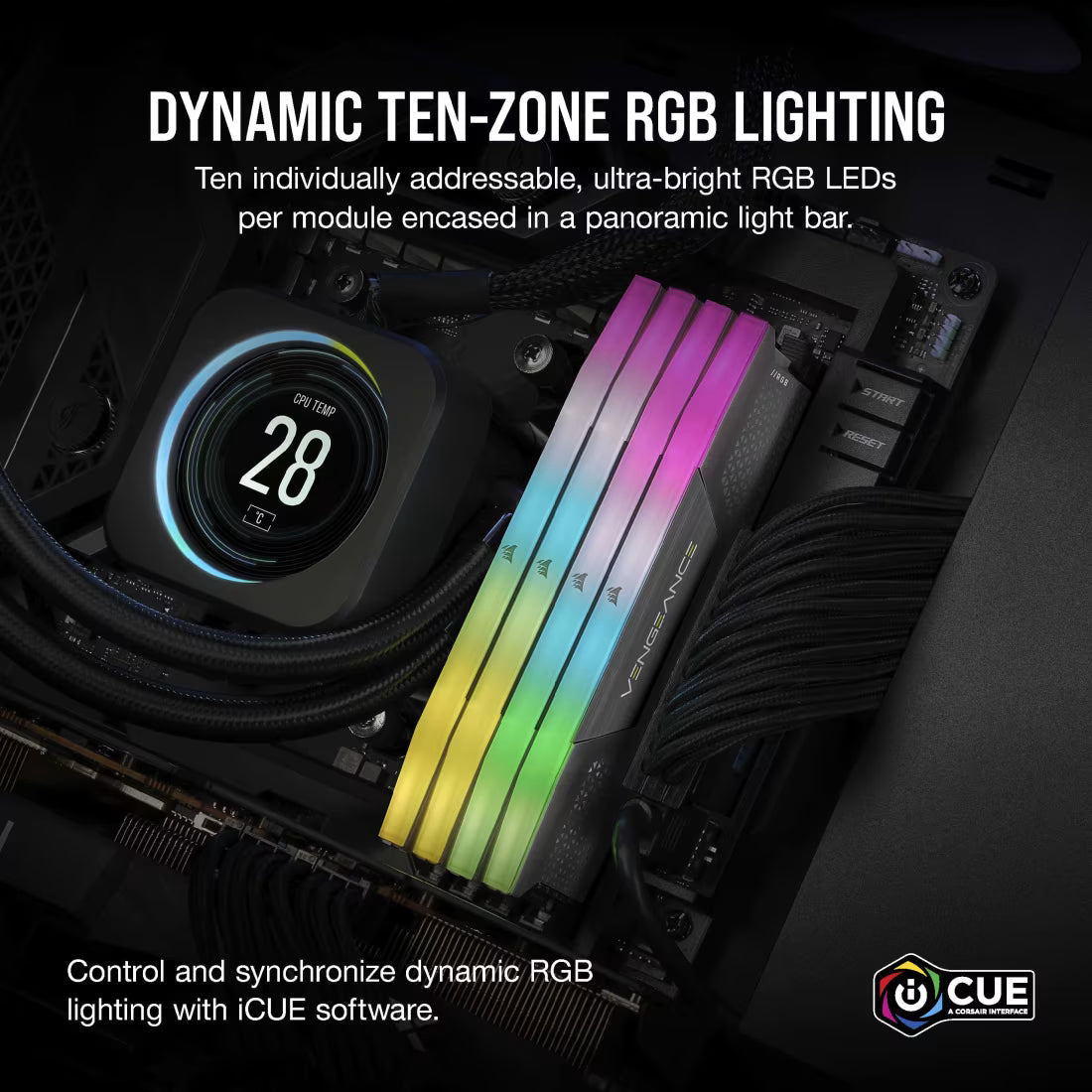 Corsair Vengeance RGB Grey 96GB (48GBx2) 6000MHz CL30 DDR5 RAM