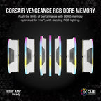 Corsair Vengeance RGB 32GB (16GBx2) 6000MHz CL30 DDR5 White RAM