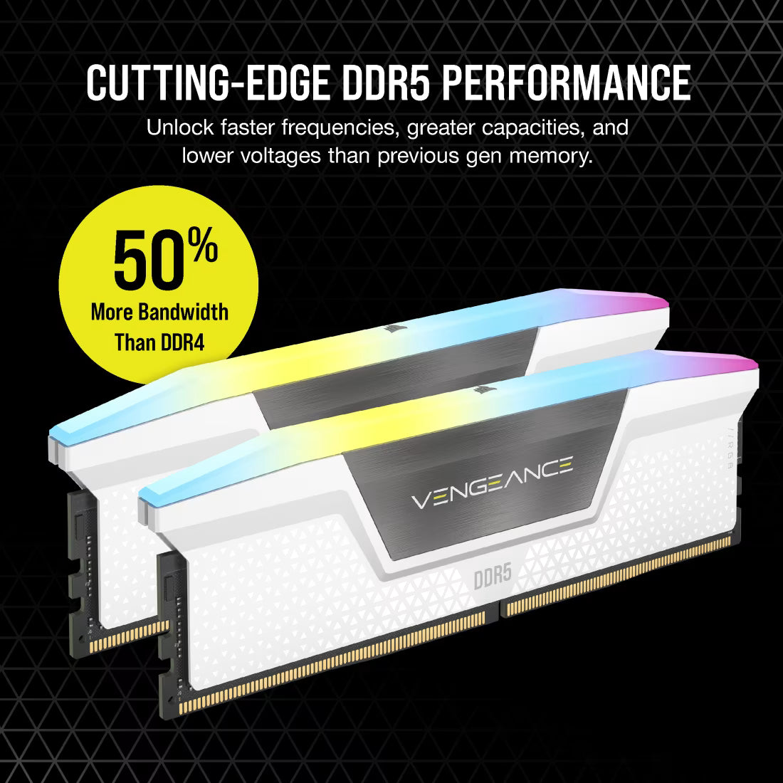 Corsair Vengeance RGB 32GB (16GBx2) 6000MHz CL30 DDR5 White RAM